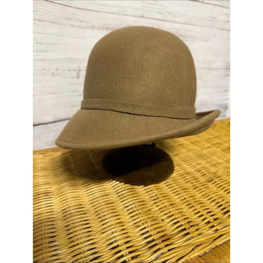 Wool Felt Cloche Hat Camel